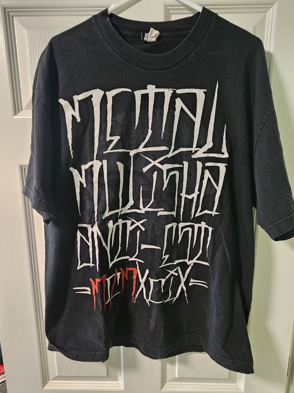 Metal Mulisha Black Tee with White Logo- Red